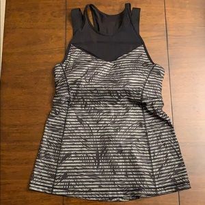 Women’s Black & gray high neck mesh Lululemon tank